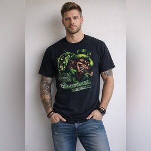 Harley-Davidson XL Graphic Tee Black Green Motorcycle Shirt